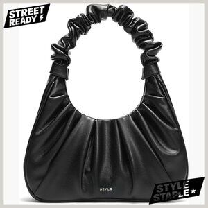 Mini Hobo Shoulder Bag with Magnetic Closure, Waterproof Leather